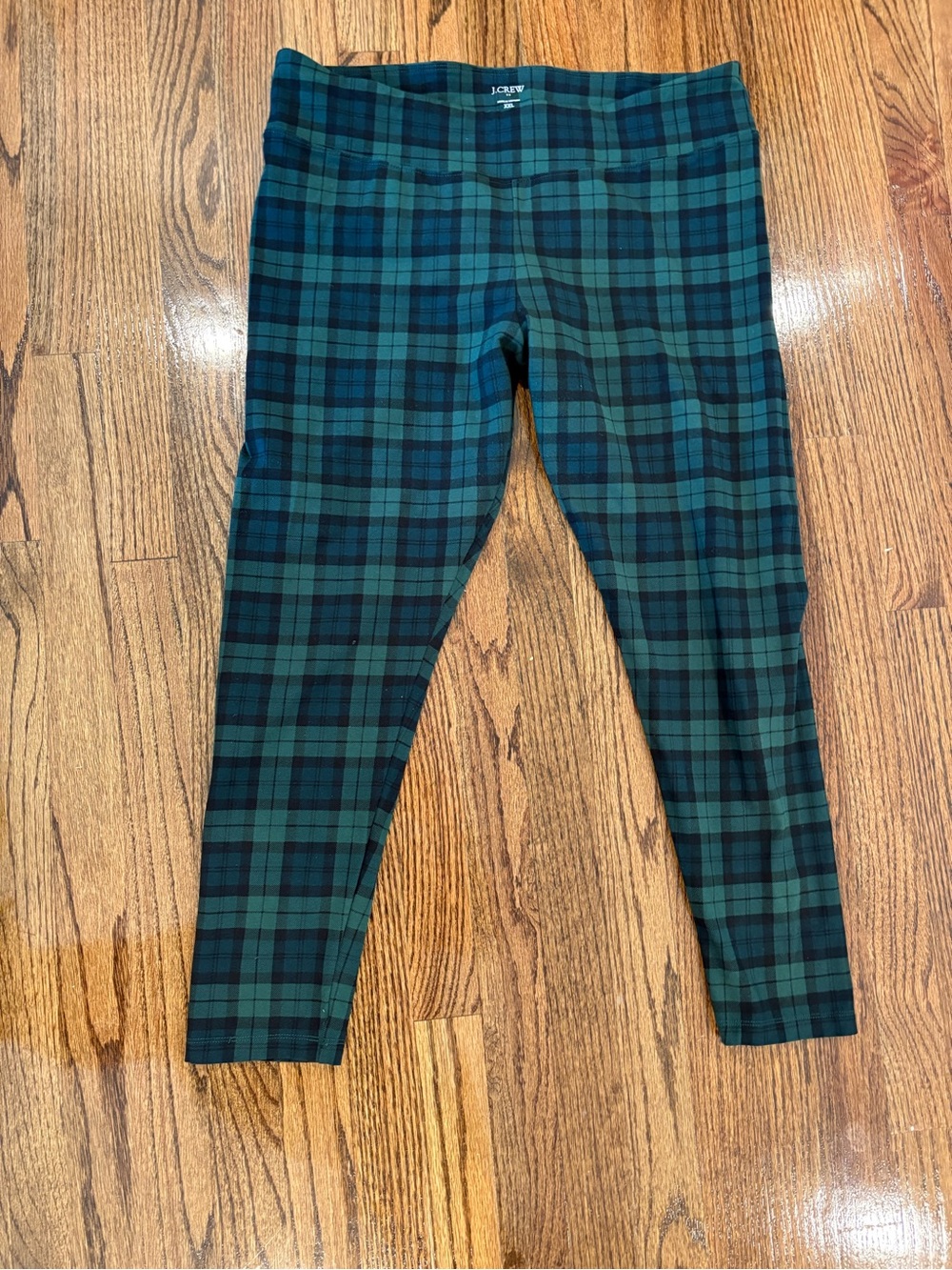 J. Crew Green and Black Plaid Leggings